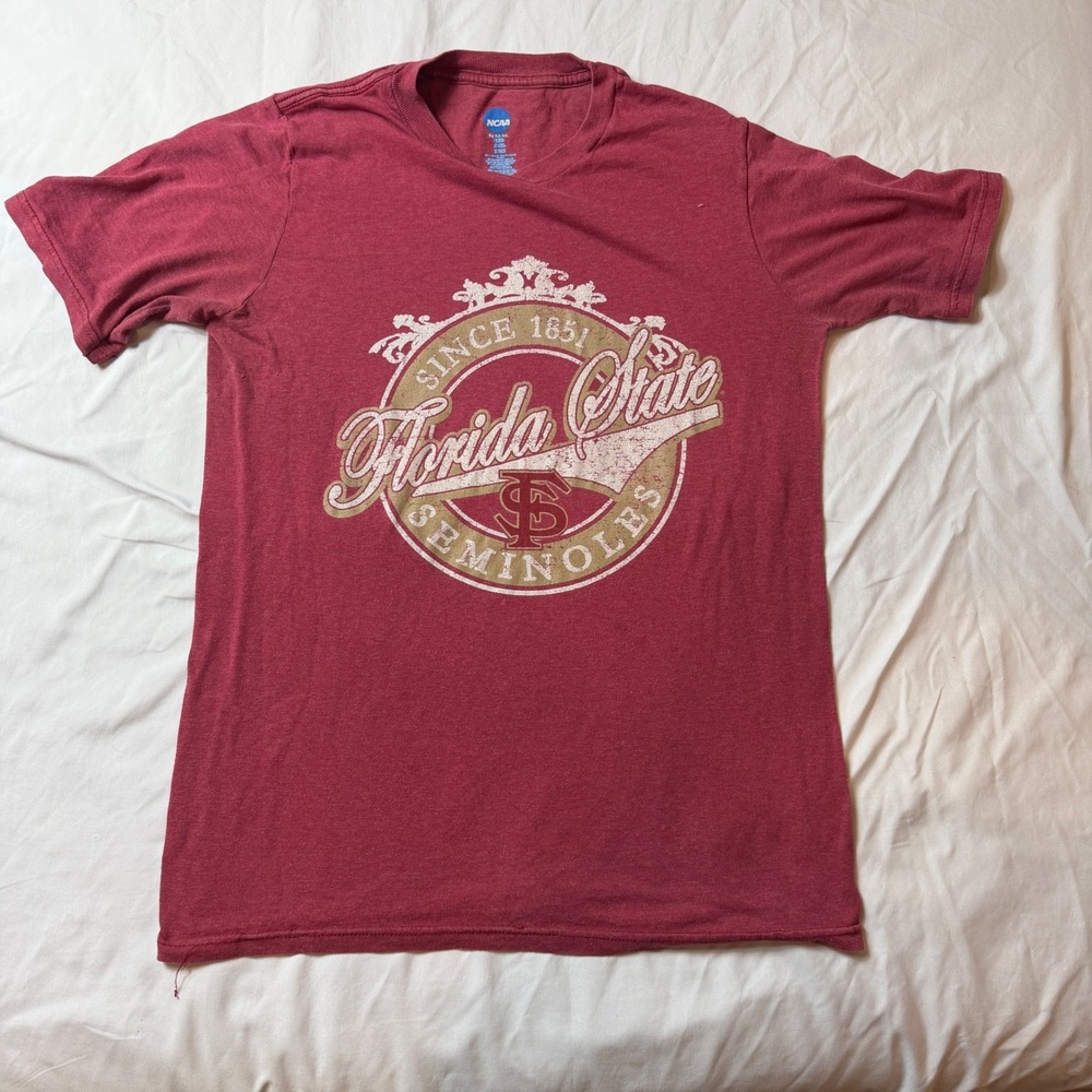 NCAA Florida State Seminoles T Shirt Mens Small Garnet Red FSU Graphic Tee S